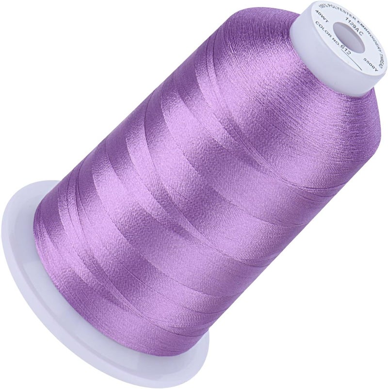 simthread 5500Yds Embroidery Thread, 5000M High-Yardage 40WT 100% Polyester Thread – 170+ Vivid Colors, High-Speed Rated – Compatible with Brother, Singer, Janome & More - Lilac 612 - Image 1